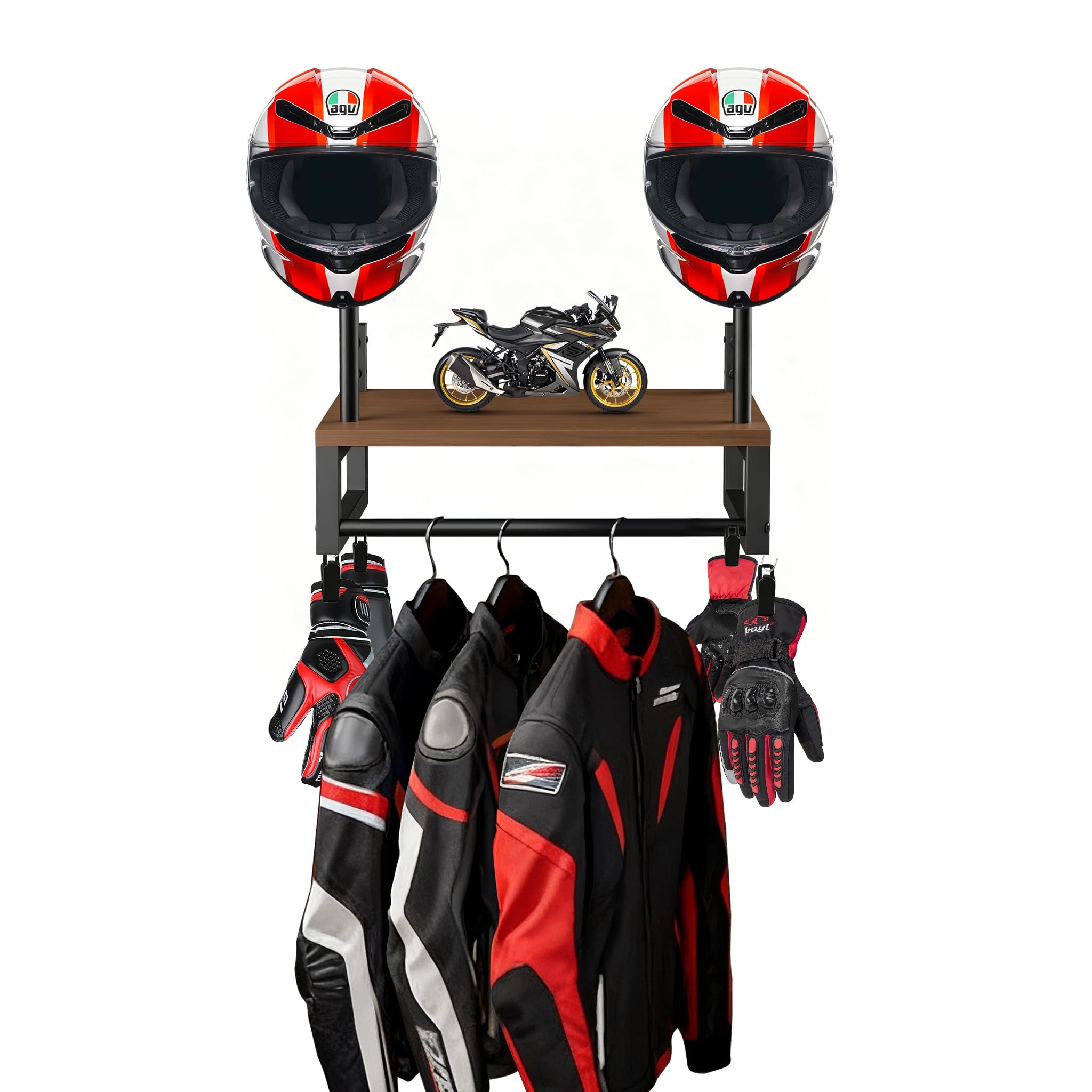hanvate Helmet Holder - Wall Mount 2 Hat Stands