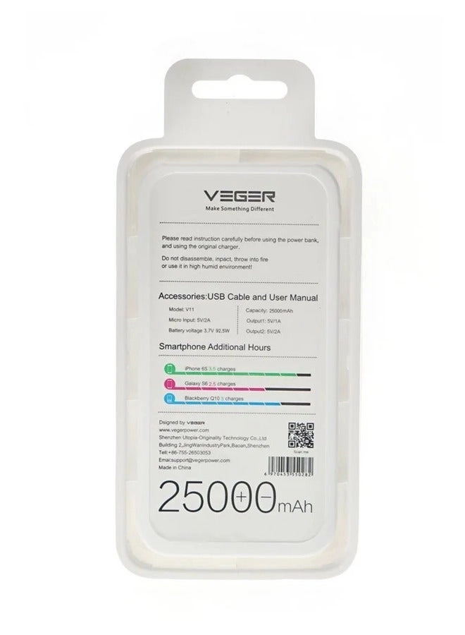 Power Bank - 25000 mAh 185 Watt-hour