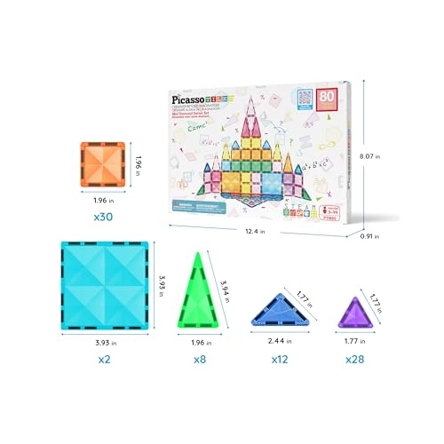 Magnetic Mini Diamond Tiles - 80 pcs