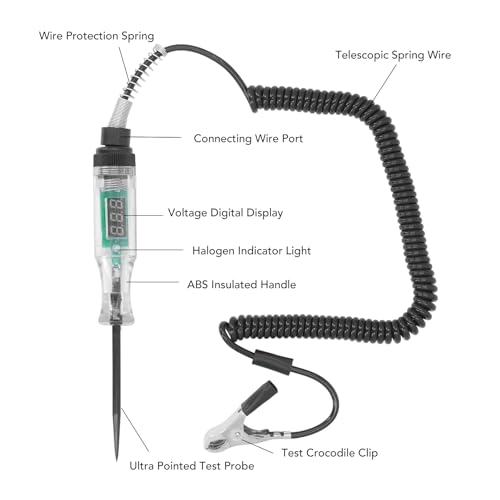 Auto Circuit Tester - Digital Display Black Wire Type