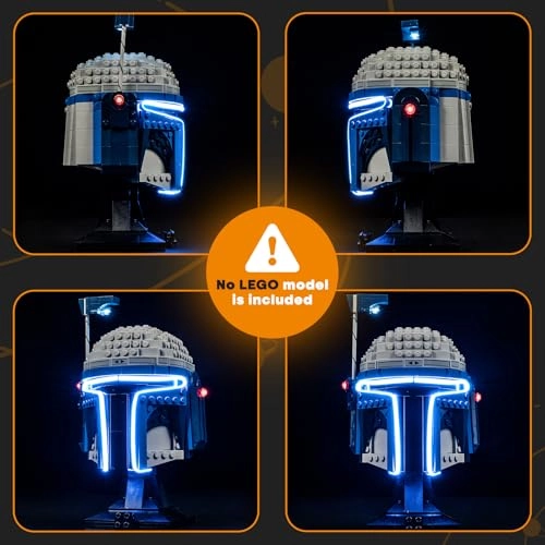 LED Light Kit for LEGO 75408 Helmet by Jango-Fett - Plastic