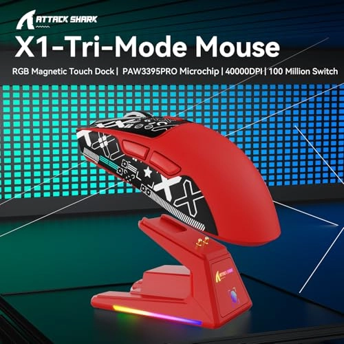 X1 Superlight Gaming Mouse - 2.4G Wireless, Bluetooth, USB