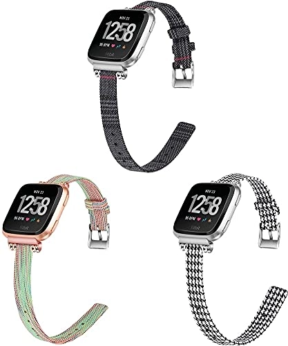Watch Band for Fitbit Versa - Canvas Buckle 3-Pack