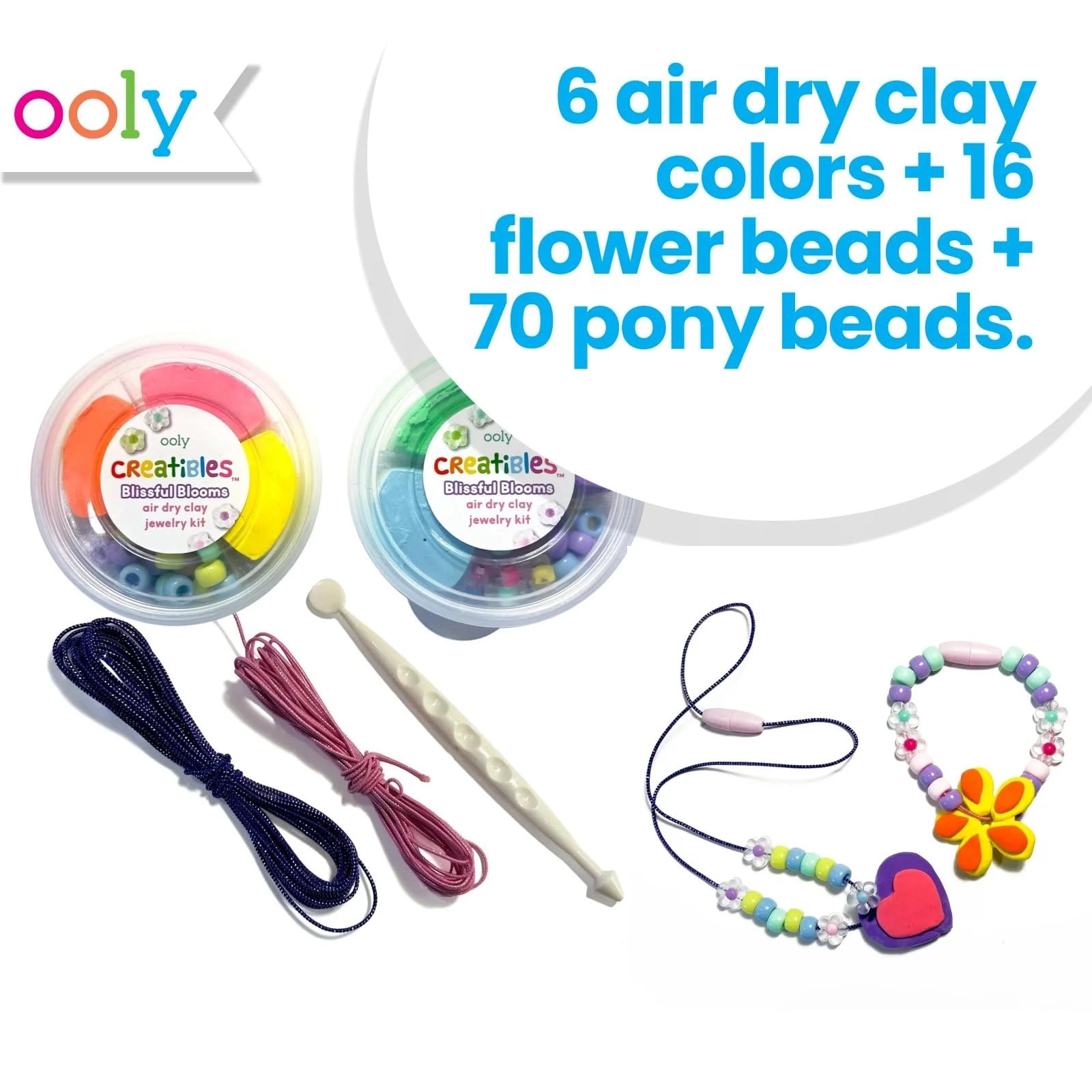 Creatibles Air Dry Clay Jewelry Kit - 6 Clay Colors Beads