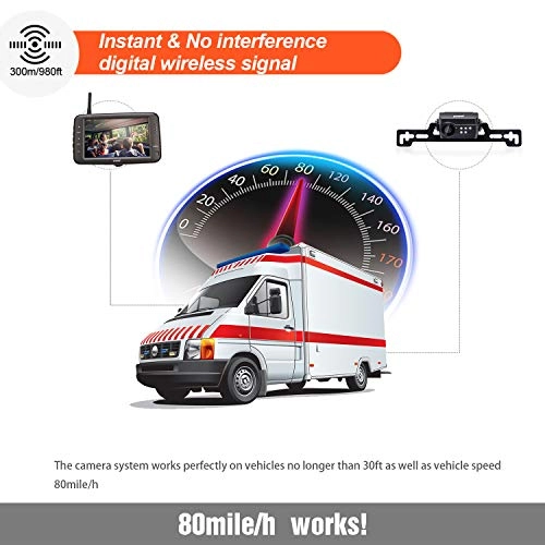 Digital Wireless Backup Camera System - Night vision Wireless