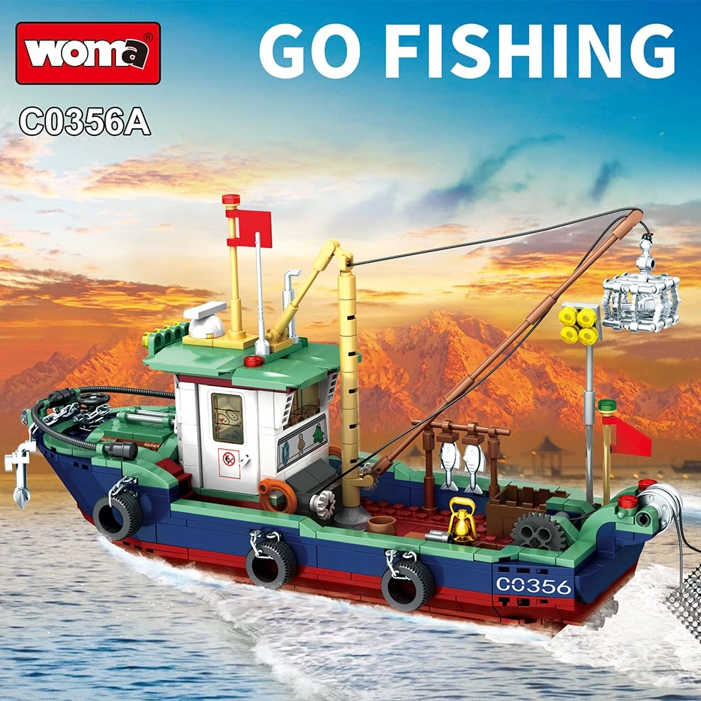 Fishing Boat Building Blocks Set - 582 pcs
