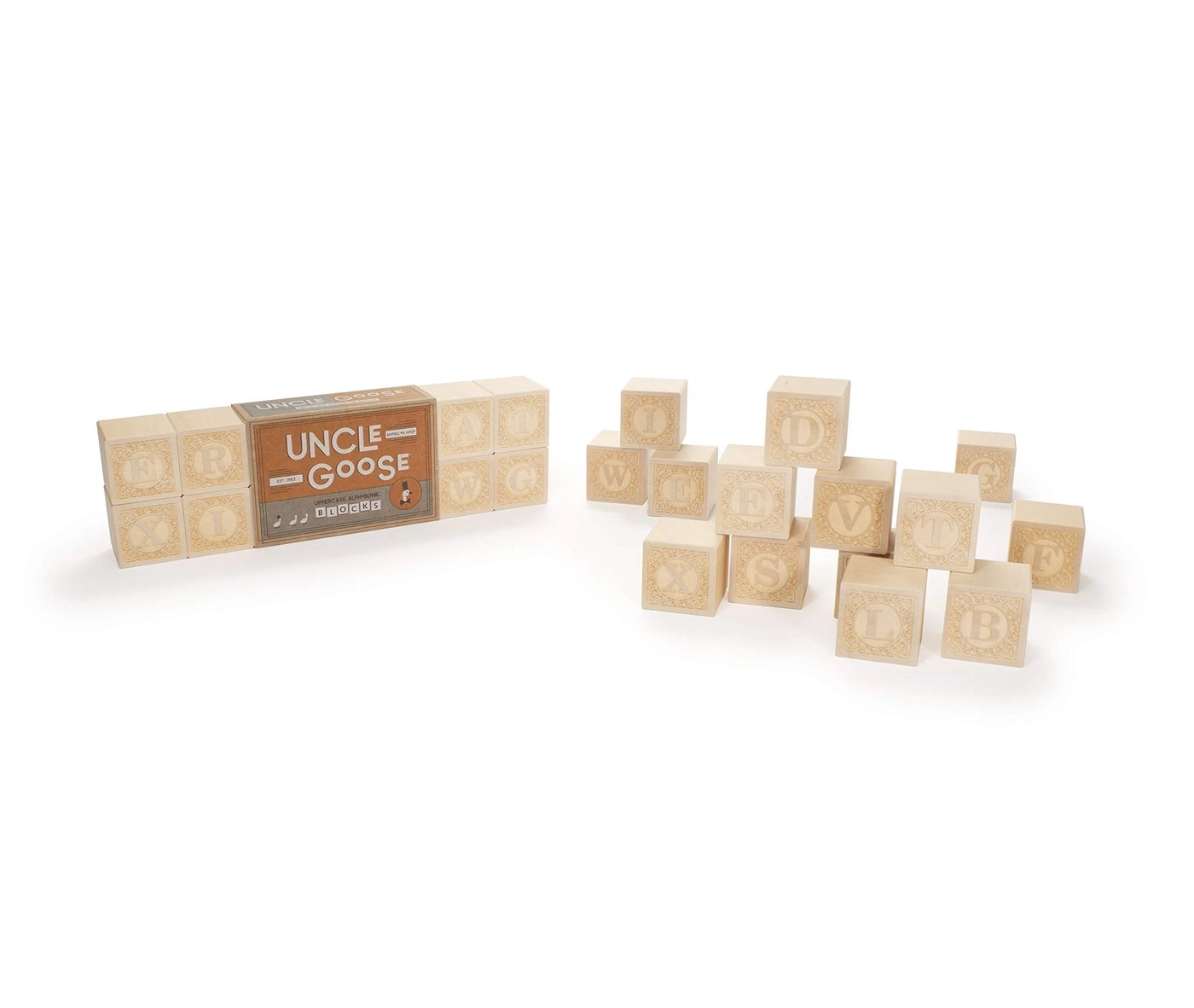 Uppercase Alphablank Blocks - 24 months and up 14 pieces