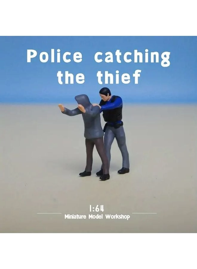 Generic Police Thief Action Figure - 1/64 Scale ABS Resin