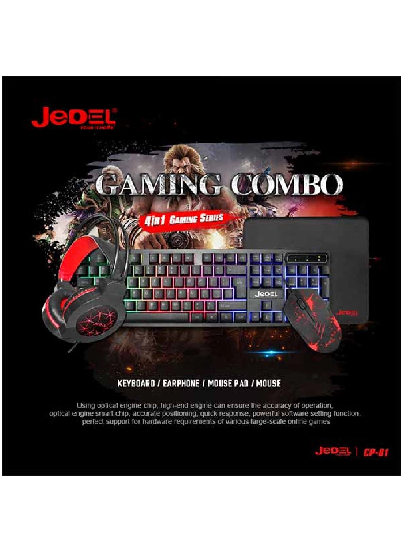 Keyboard + Mouse + Headphone + Mouse Pad - English/Arabic Wired