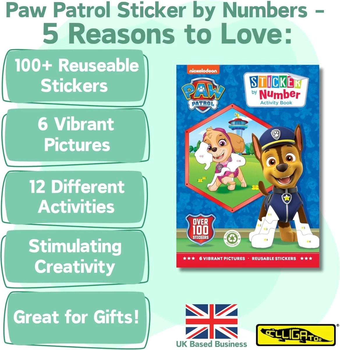 Paw Patrol Activity Sticker Book Sticker by Number 2 pcs
