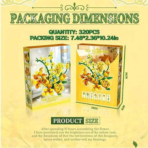 Flower Bouquet Building Block Set - 320 pcs
