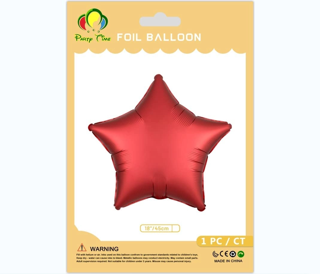 Party Time Trading LLC Matte Star Foil Balloon - 1pc/pack Mother's Day Wedding Decoration Engagement Birthday