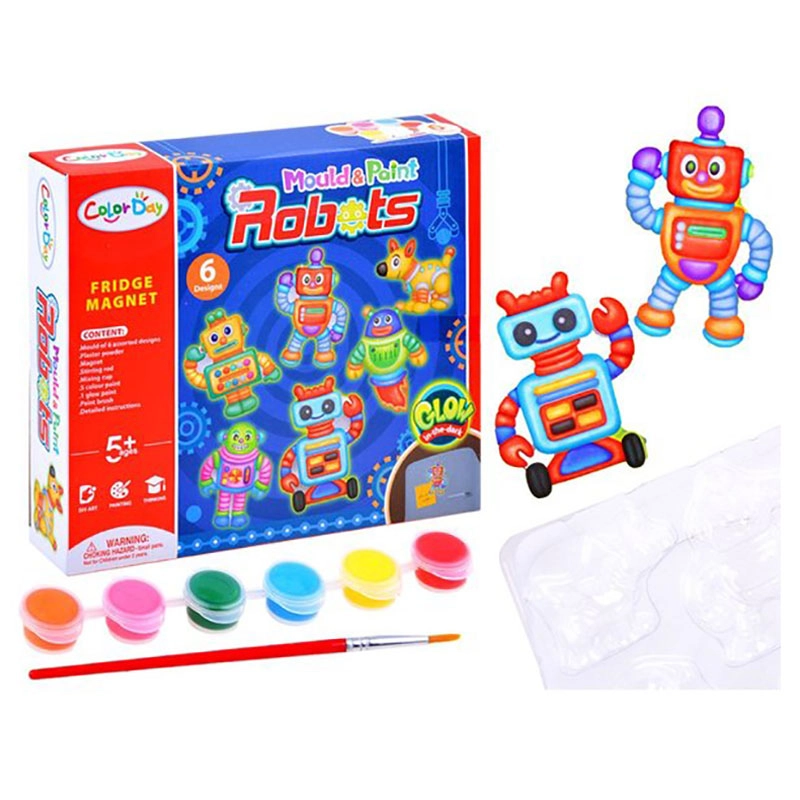 Mould & Paint Robot Fridge Magnet Craft Kit - 5+ years