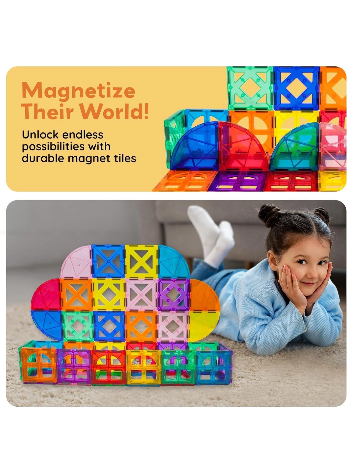 Magnetic Tile Rocket Set - 36 pcs