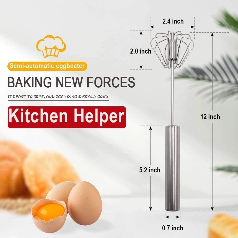 Manual Steel Whisk - 12 Inch