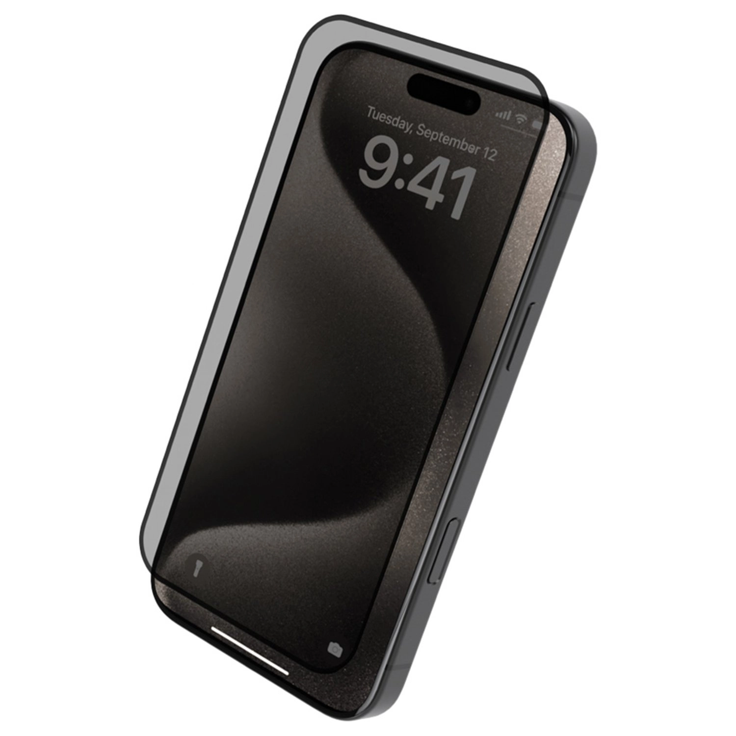 Privacy Silicone Aluminum Glass Screen Protector for iPhone 16 Pro Max