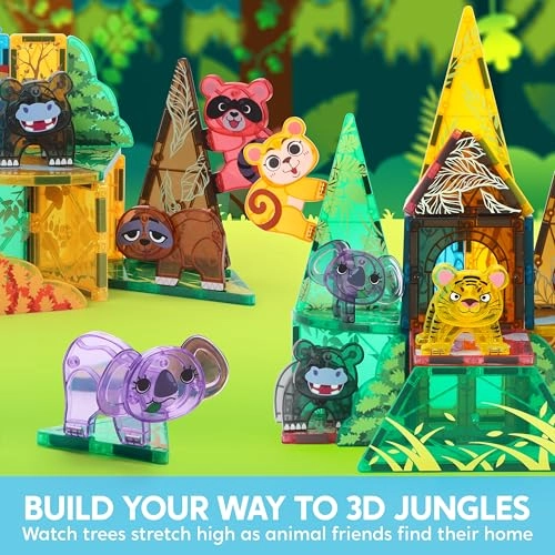 Magnetic Building Tiles Animal Set - Jungle