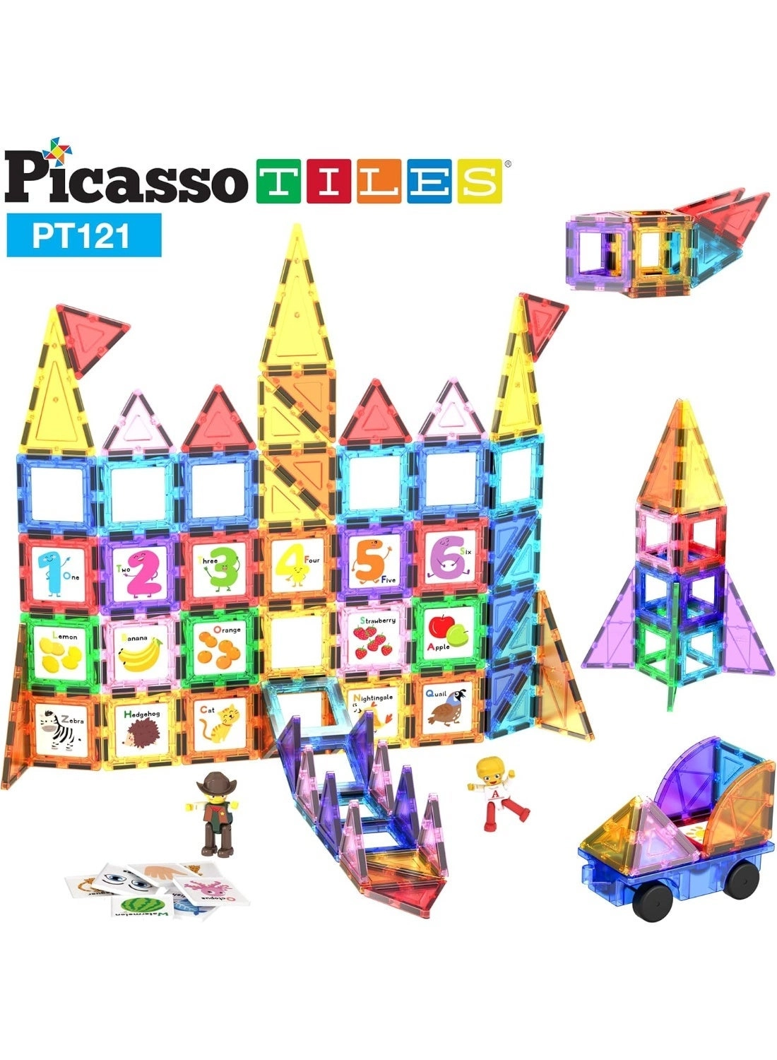 Magnetic Tiles Graphic Building Blocks - 121 pcs