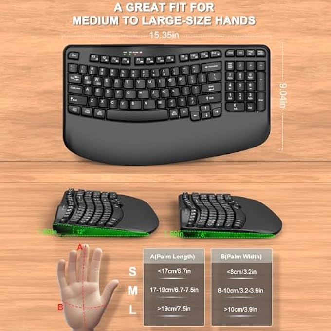 ERGONOMIC WIRELESS KEYBOARD - Wireless