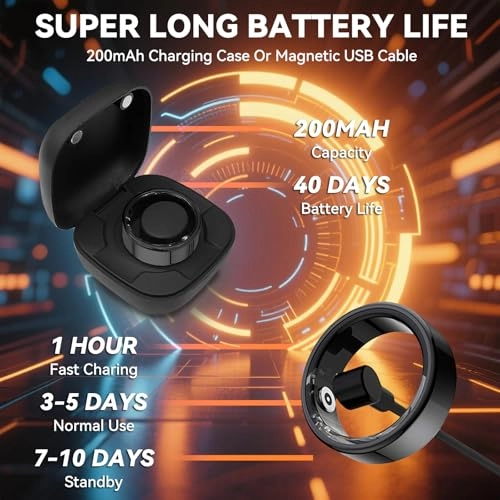 Smart Ring - Size 10 Black IP68 Waterproof