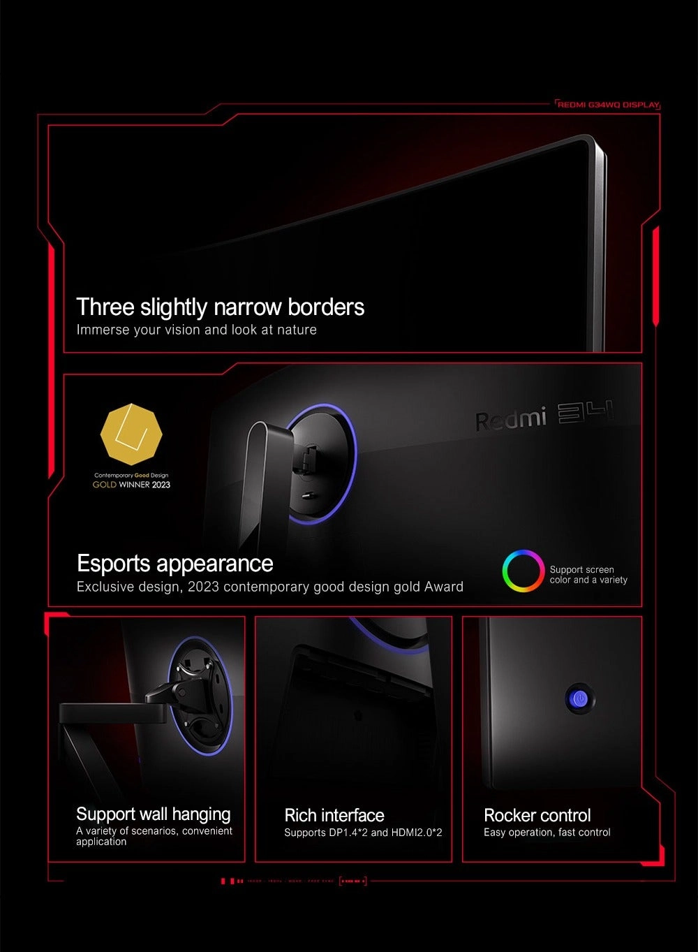 G34WQ - C34WQBA-RG 34 inch 2560 X 1440 pixels