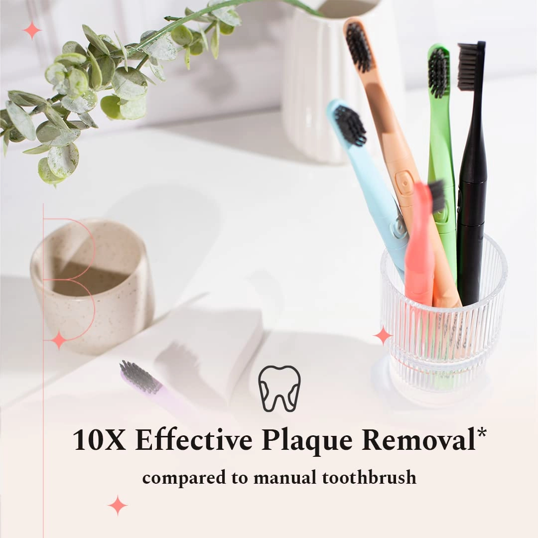 Electric Toothbrush - 2 Modes AAA Powered 2 Brush Heads