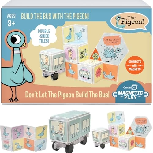 Don't Let The Pigeon Drive The Bus Magnetic Tiles - 3 years+ 16 pieces