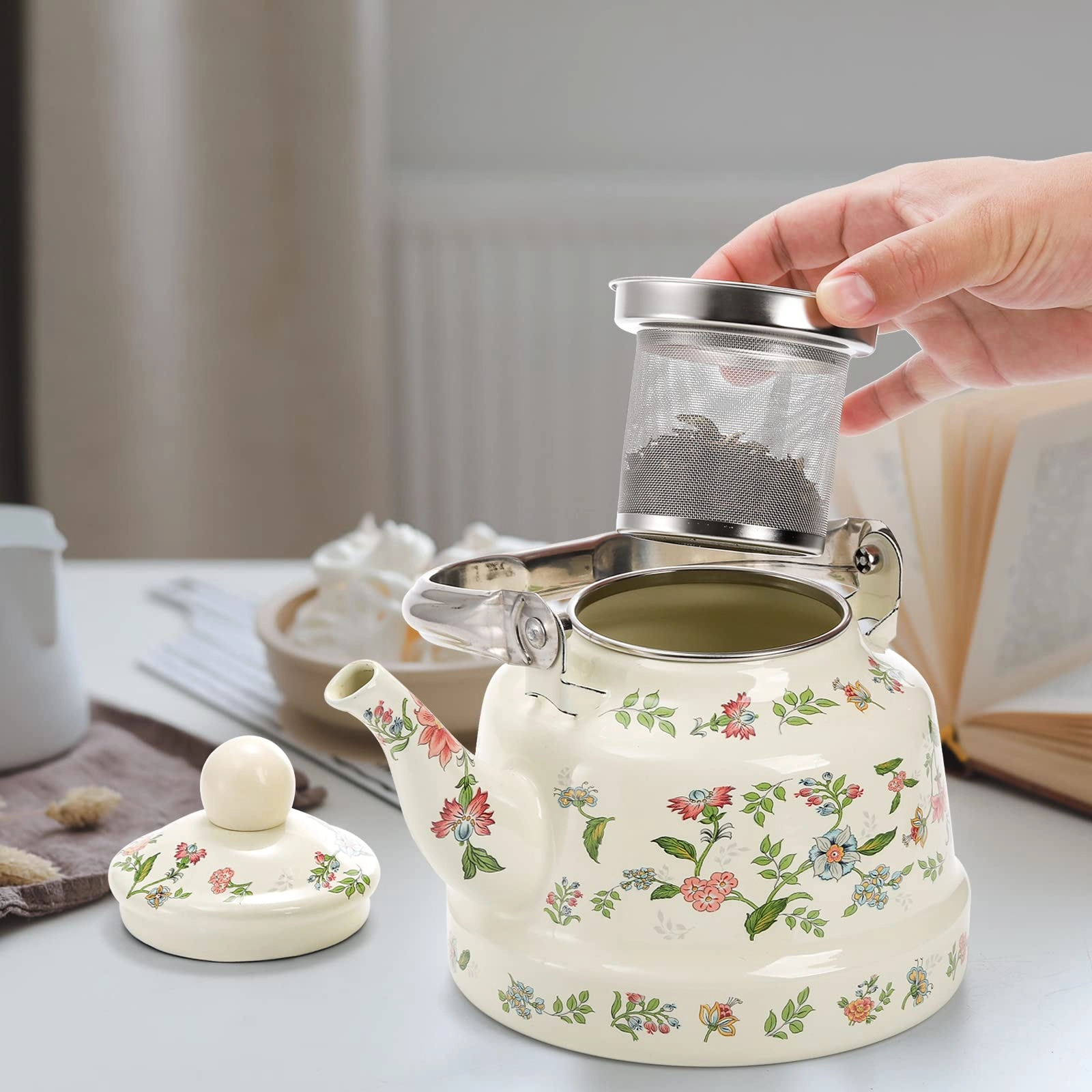 Enamel Teapot - steel 1.8 Liters