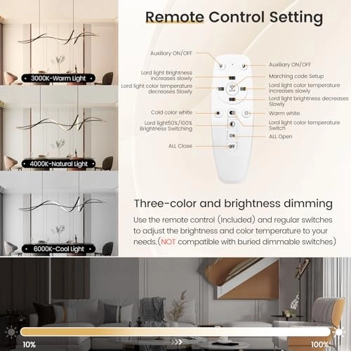 Modern LED Strip Chandelier - up to 100cm