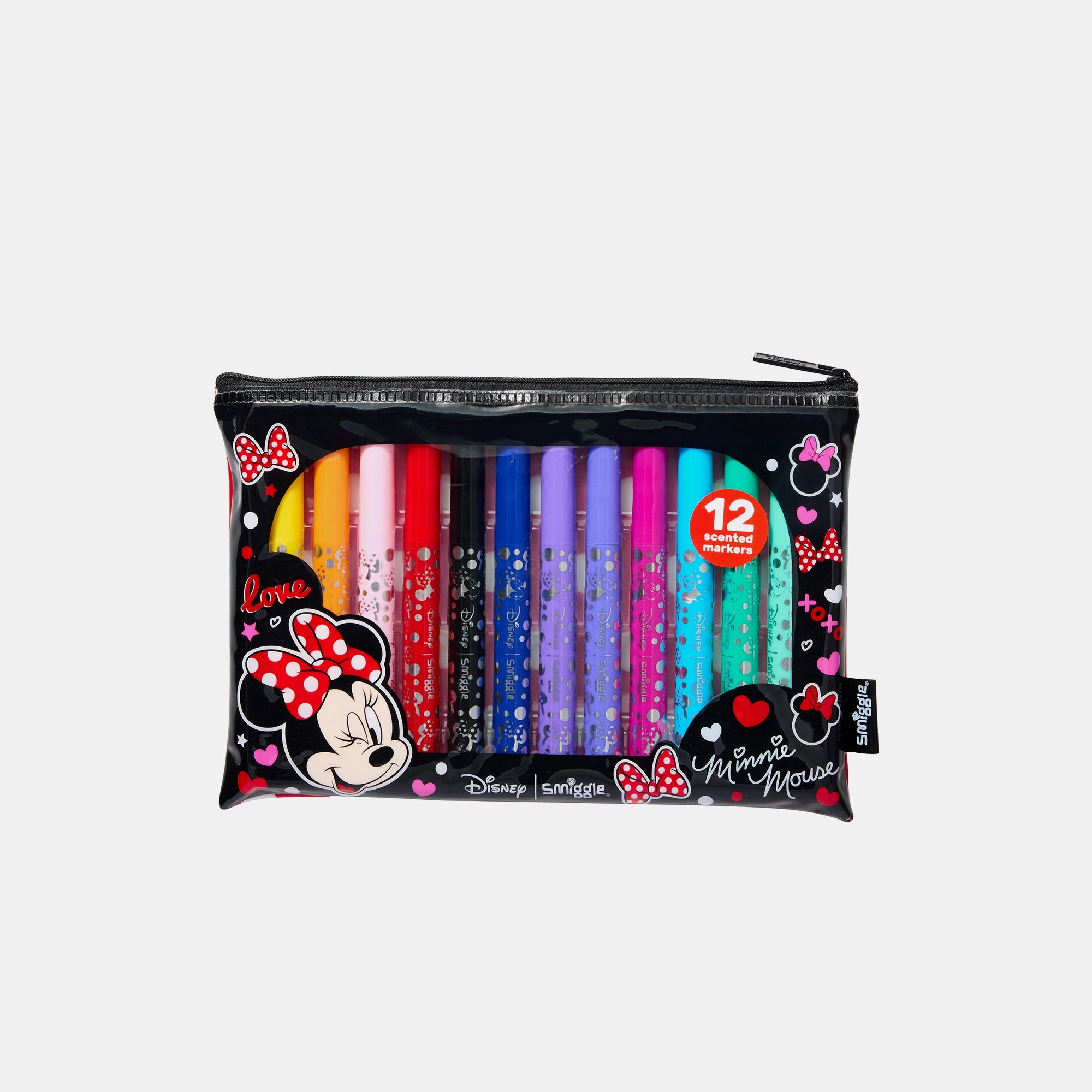 Smiggle Minnie Mouse Scented Markers - 12 Pencil Case