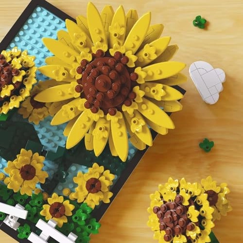 3D Picture Building Block Kit Sunflower - 6+ years 666 pcs