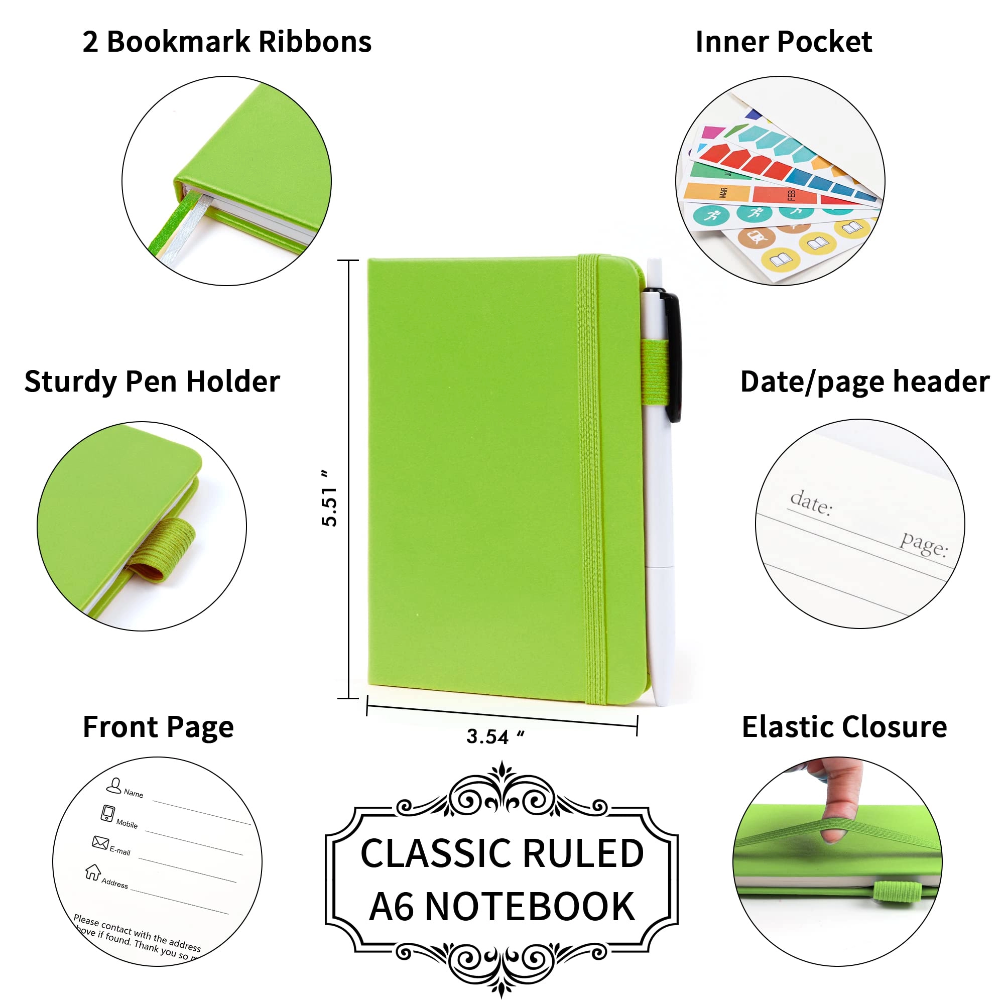 Pocket Notebook A6 Hardcover - Lined 56 Sheets