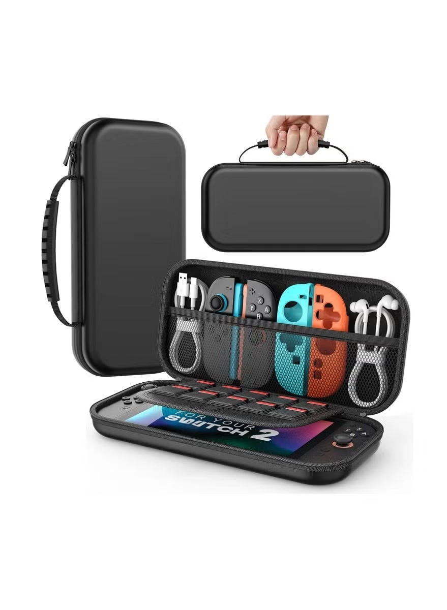 Carrying Case + Screen Protectors + Joystick Caps + Crystal Shell + Controller Covers - Switch 2