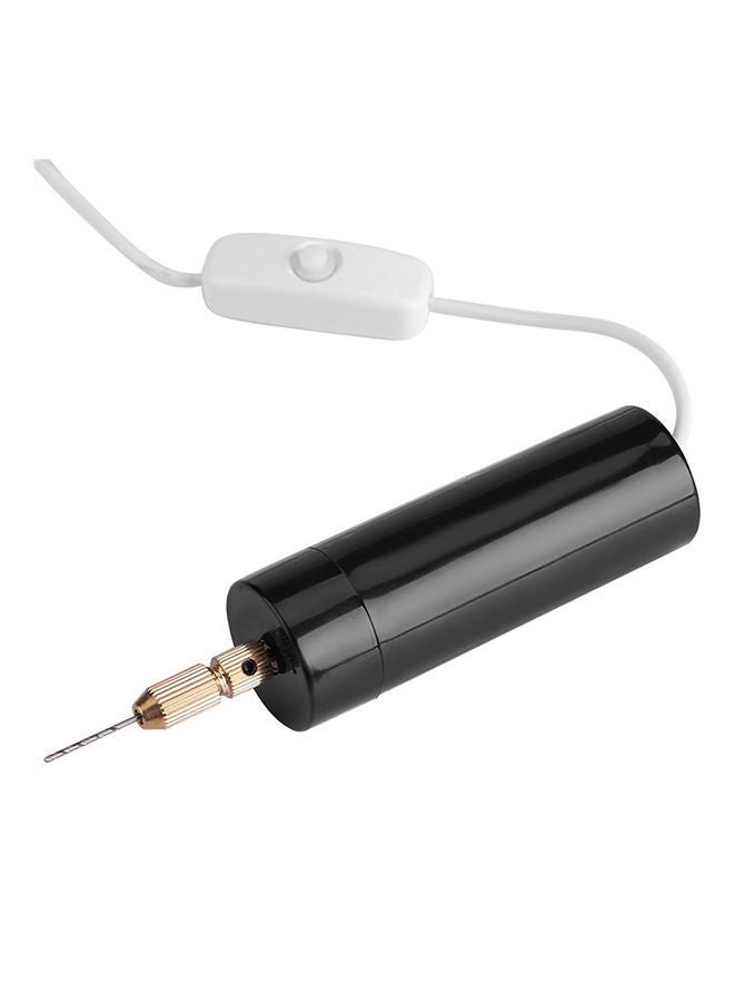 Y&D Portable Mini Electric Drills - 3-Piece Bits Black/White