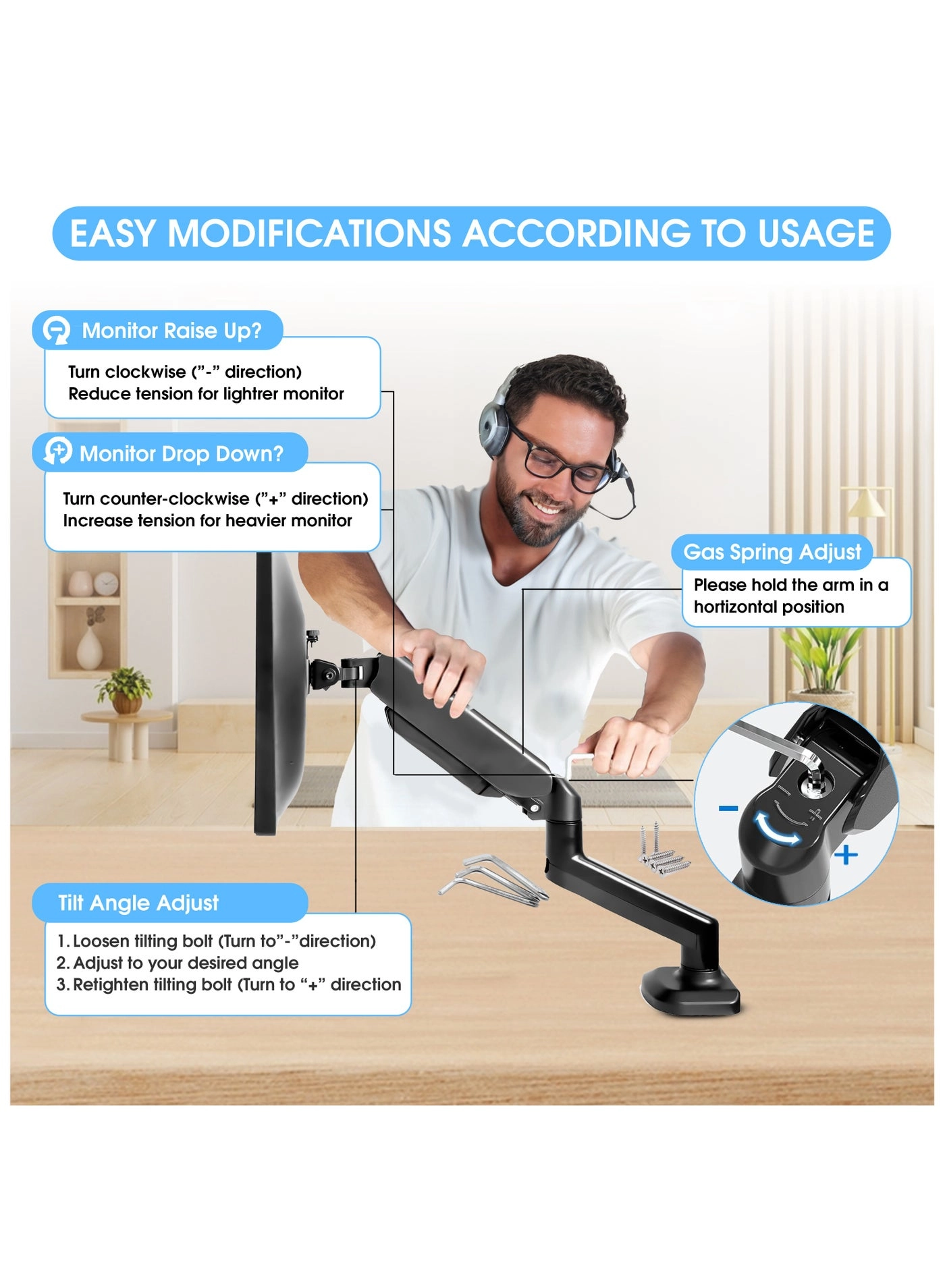 Dual Monitor Arm - Dual Arm 32 in 75x75/100x100mm