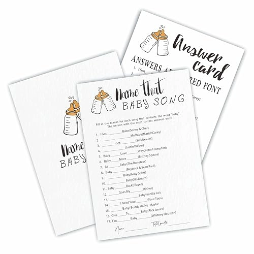 Popin Bottle Baby Shower Game Cards - 30 piece(s)