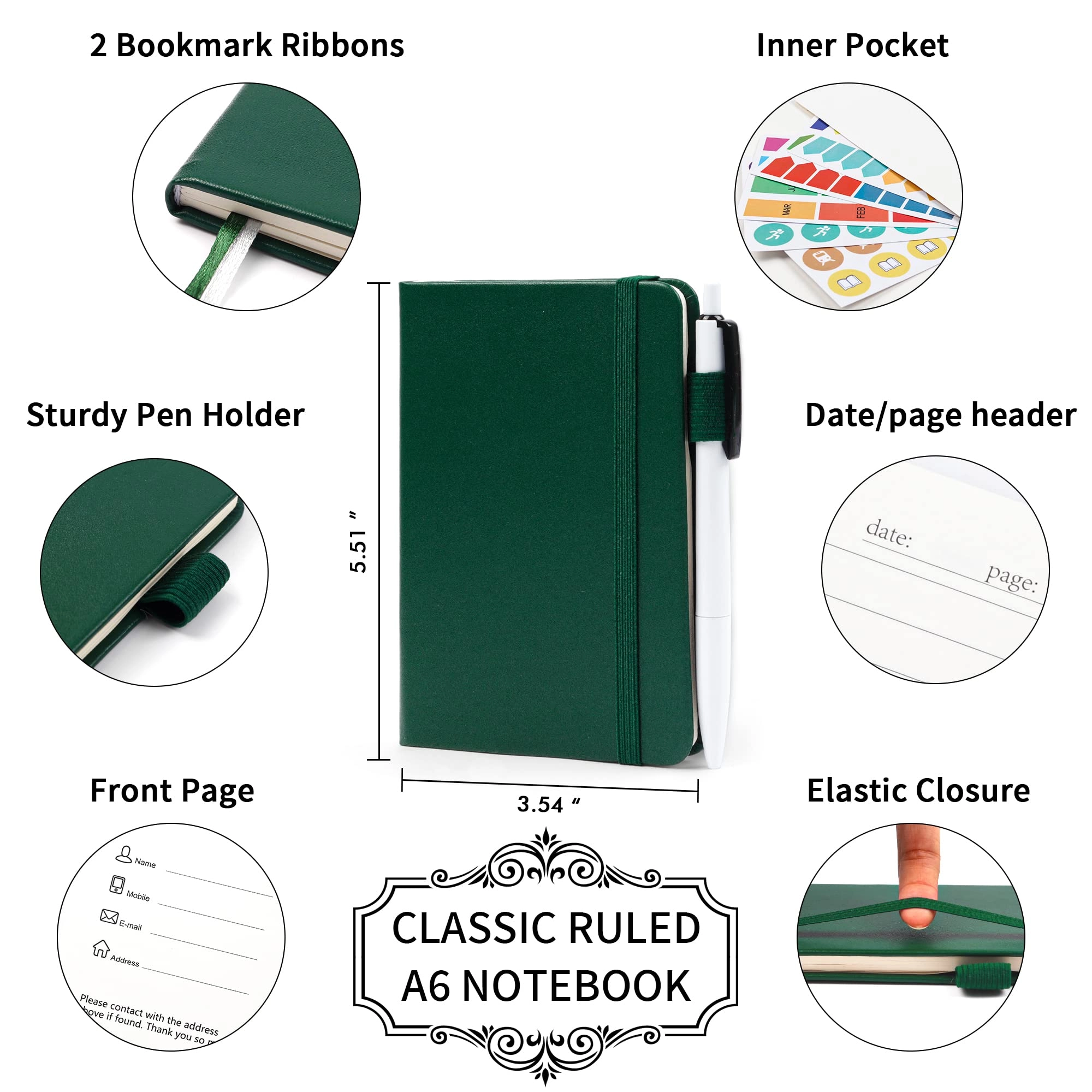 Pocket Notebook A6 Hardcover - Lined 56 Sheets