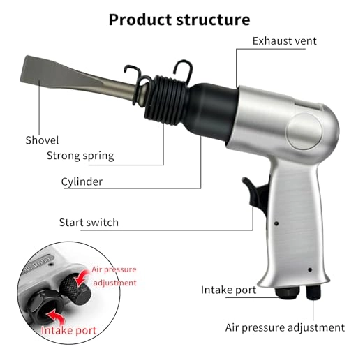 Air Hammer and Chisel Tool - 4500RPM 4 Chisels
