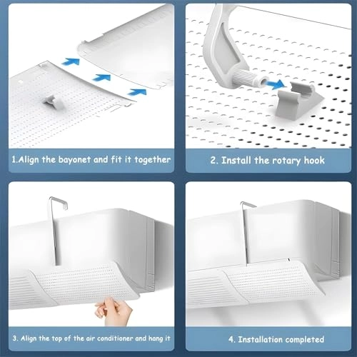 Air Conditioner Deflector - White Universal Adjustable Vent