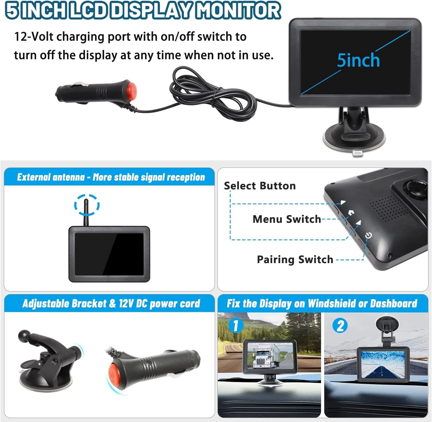 Wireless WiFi Magnetic Hitch Backup Camera - Night Vision 1080P