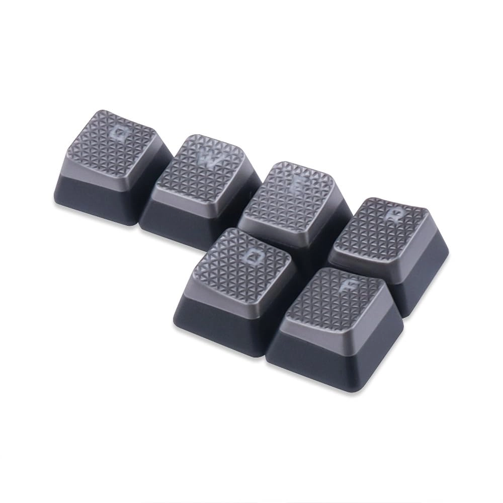 Backlit Textured Keycaps - 10Keys Silver Grey Hexagonal