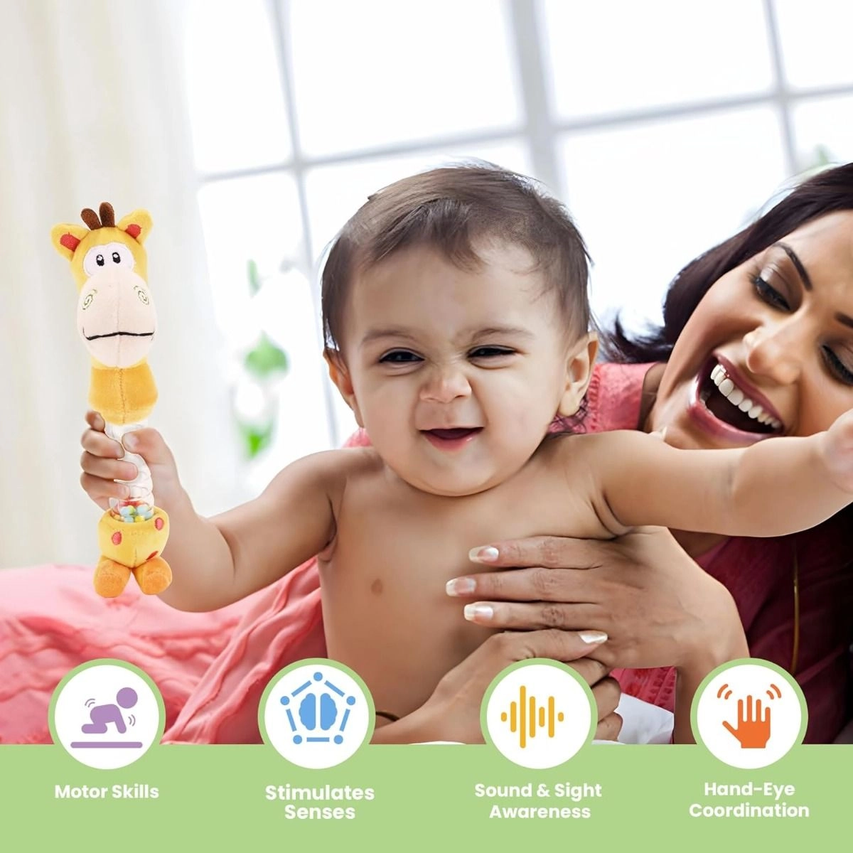 Playtime Giraffe Rattle - Suitable For 0 to 12 Years soft, plush material