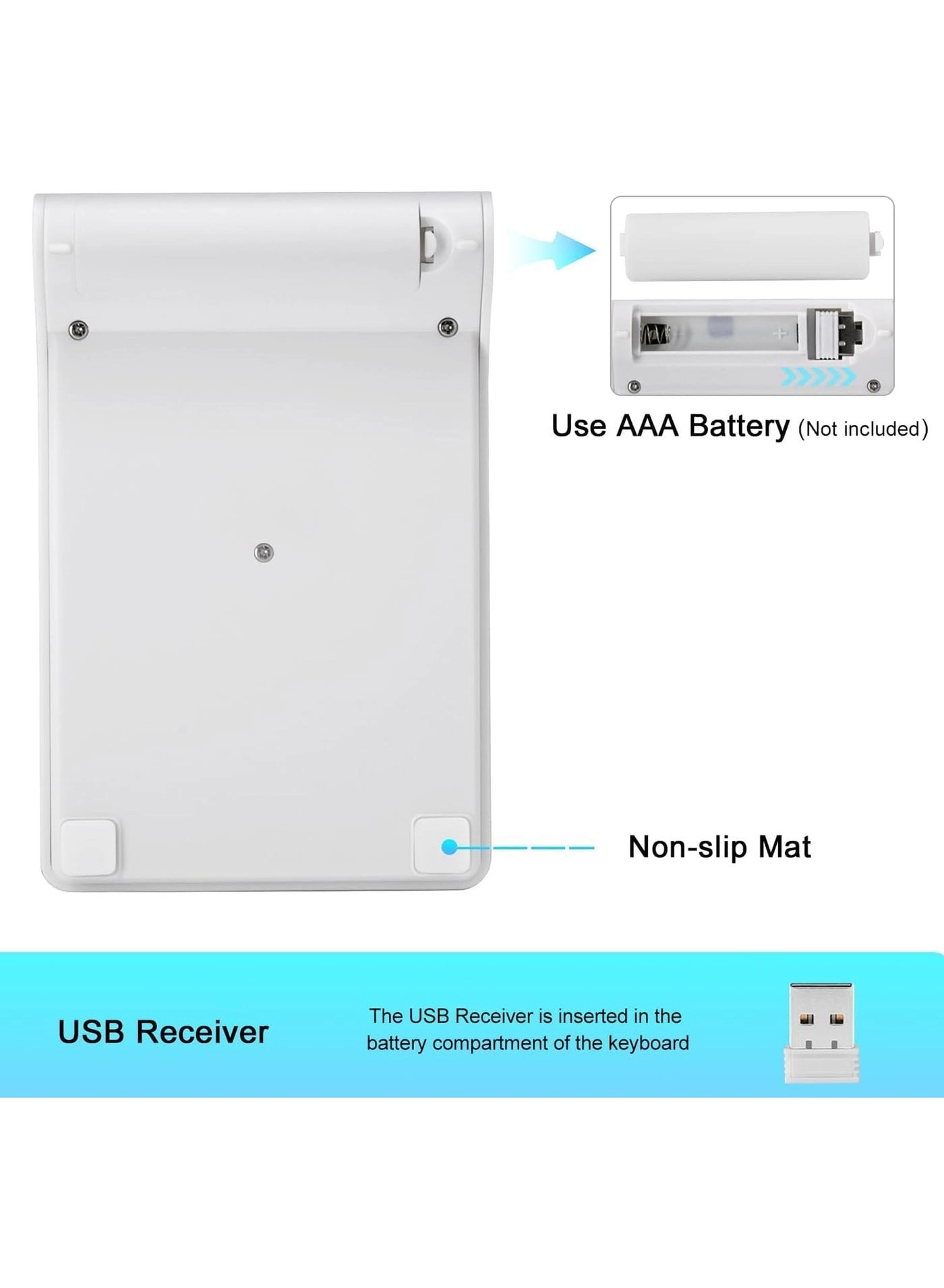 Wireless Numeric Keypad + Thin Wireless Mouse + 2.4G Wireless USB Receiver