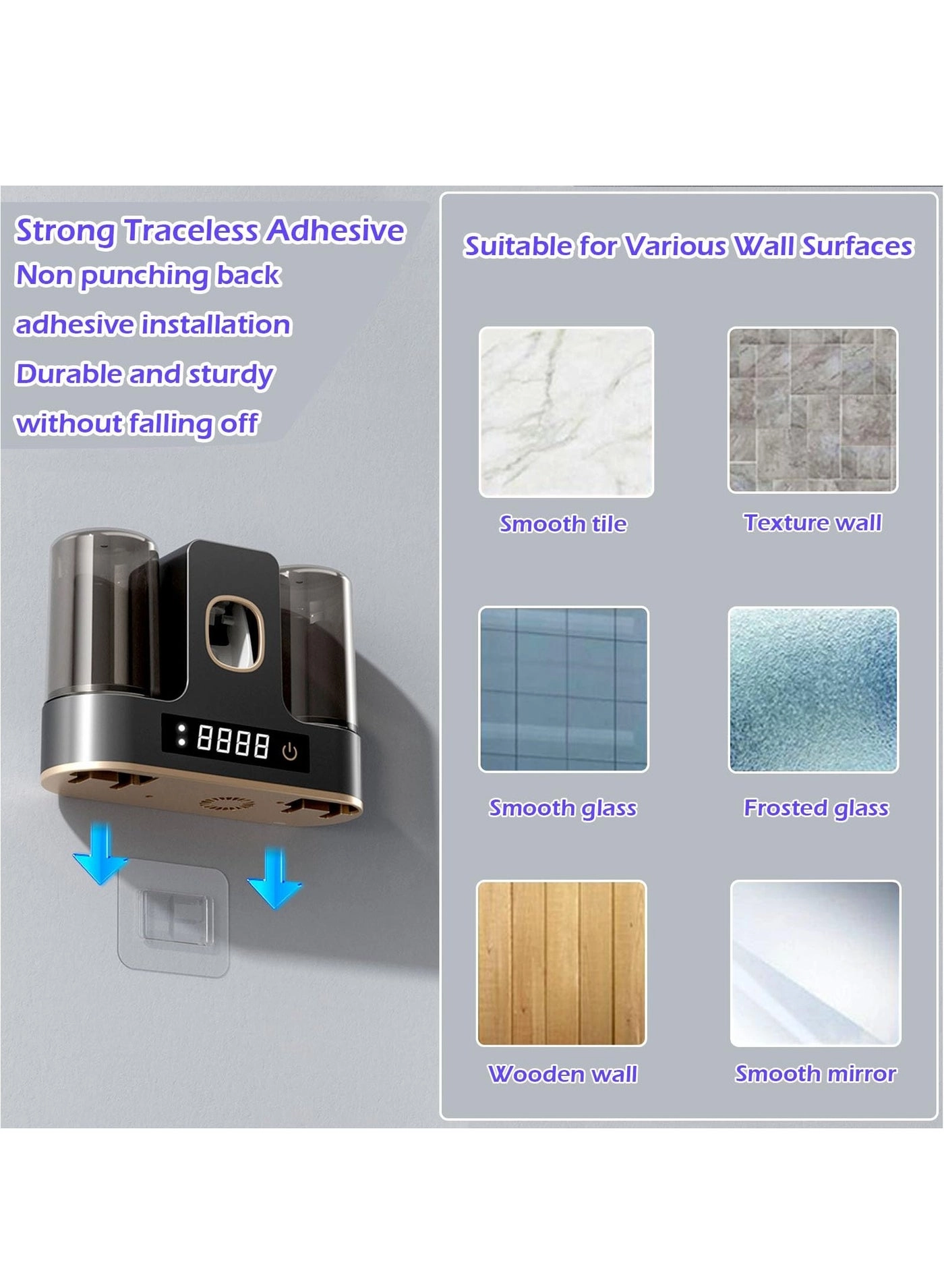 Toothbrush Holder - Wall Mounted 4 toothbrush slots