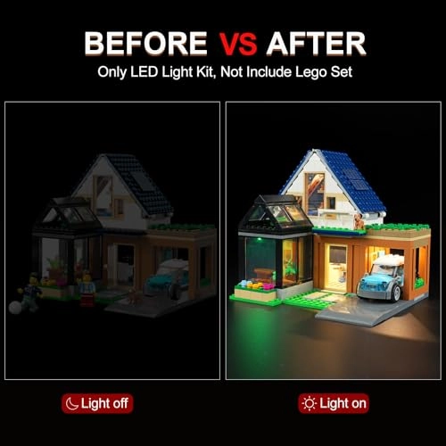 LED Light Kit for LEGO City Family House with Electric Car 60398