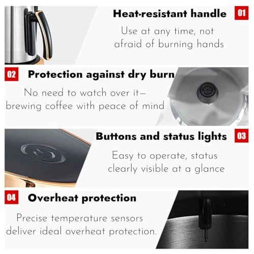 Turkish Coffee Maker - 4 Cups Auto Shut-Off