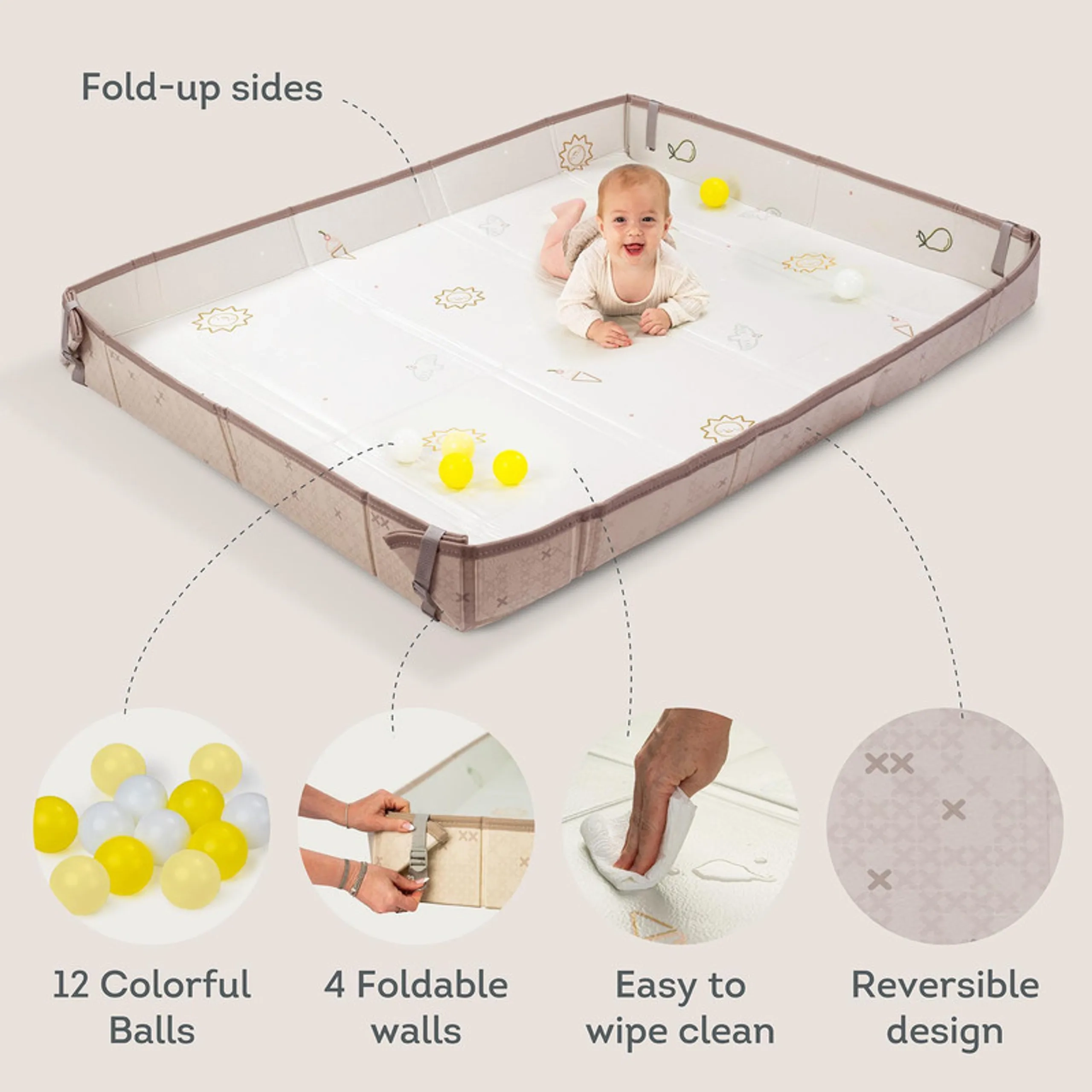 Fold'n Fun Playmat - Suitable for 0 month & above