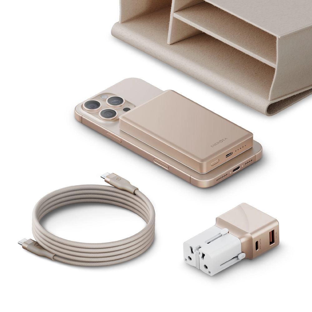 Energea Voyager + Travelworld Adapter 25 + Alupac 10K + Helix 1.5M + Beige Pouch - PD35W