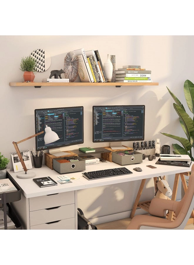 Monitor Stand Riser - Dual Wood and Steel