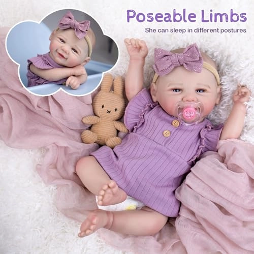 Reborn Baby Doll - 20 inch Vinyl Open Eyes Ages 3+